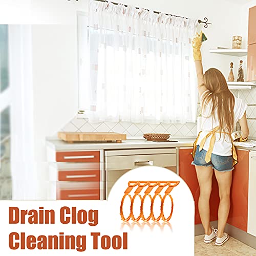 5 Pack 25 Inch Drain Clog Remover Tools - Flexible Hair & Pipe Snake for Kitchen, Bathroom & Sewer Cleaning