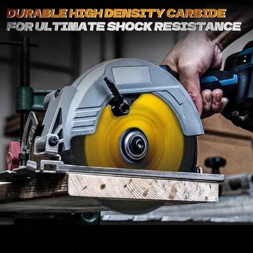 Circular Saw Blade 7 1/4" 24T Wood Cutting Framing/Fine Finish Circular Saw Blade, 5/8" Arbor, TCT Carbide-Tipped, Teflon Anti-Stick, Miter Saws Blades for Wood, MDF, OSB, Laminated, Plywood (10 Pack)