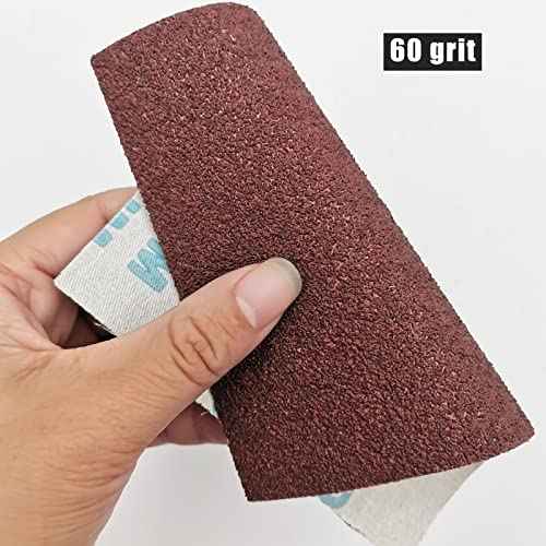 1/4 Sheet Sandpaper 4.5 x 5.5 Inch, Wet Dry Sand Paper, 30Pcs Sanding Sheets for Palm Sanders Hand Sanding Blocks on Woodworking, Metal, Primers, Automotive Paint, Detail Polishing (60 Grit)