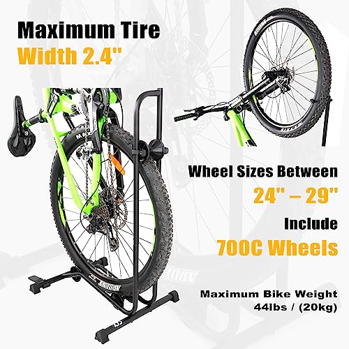 CyclingDeal Classic Upright & Horizontal Bicycle Storage Rack for Bikes up to 29"