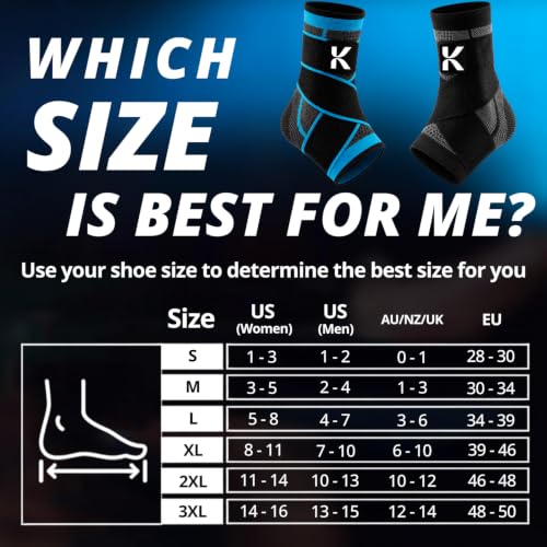 Koprez X-Large Black Plantar Fasciitis Support Sleeve for Ankle Pain Relief