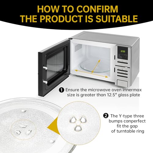 Rotaglass 13.5" Microwave Glass Turntable Plate Replacement for LG/Samsung/GE