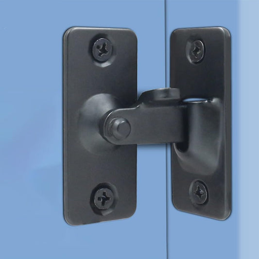 Flip Door Sliding Latch, 90 Degree Stainless Steel Latch, Safety Door Lock, Right Angle Curved Door with Buckle, for Sliding Door, Bathrooms, Cabinets, Drawers