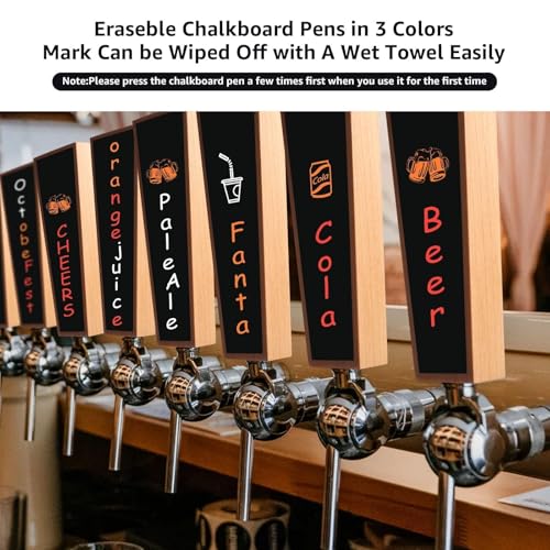 Wooden Beer Tap Handles – Chalkboard 2 Pack, Markable Keg Tap Handles