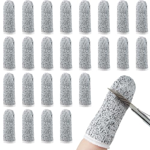 Honoson 60 Pieces Finger Cots Cut Resistant Finger Protector Reusable Thumb Sleeve Anti Slip Thumb Protectors Guards for Kitchen Sculpture Work