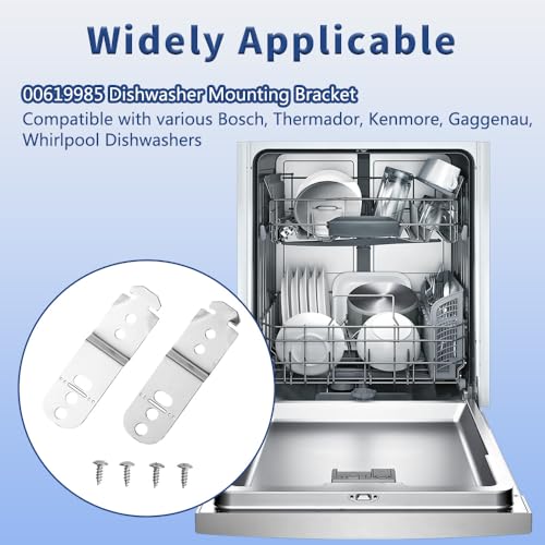 619985 Dishwasher Mounting Bracket Kit 2 Pack for Bosch/Kenmore/Thermador (Exact Fit)