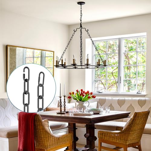 Garini 6ft Black Industrial Pendant Light Chain - Adjustable, Detachable Link, Heavy-Duty Ceiling Fixture Extension - Variation: Black / 1