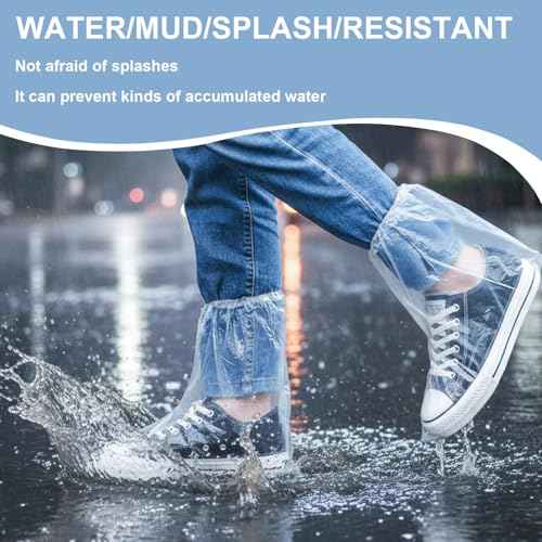 Waterproof Shoe Covers for Rain, 10 Pairs Shoe Covers Disposable, Non-Slip Indoor Outdoor Rain Shoe Covers, Plastic Shoe Covers for Men Women, Rain Boot Covers, Shoe Protector Covers