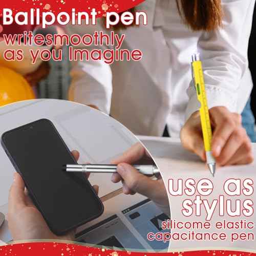 Lasnten Stocking Stuffers for Adults Christmas Gifts for Men 9 in 1 Multi Tool Pen Set Funny White Elephant Christmas Gift Box for Him Men Dad Husband Grandpa Boyfriend(Yellow)