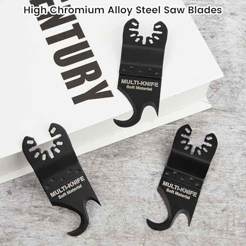 3 Pcs Oscillating Multitool Hook Knife Blade, Multi-Functional Saw Blades for Cutting Soft Materials Roofing Shingles, PVC Carpet and Cardboard