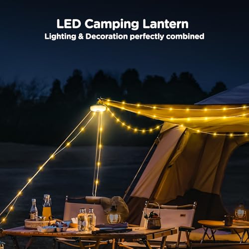 OGERY Green Camping String Lights 4-in-1, 32.8FT with 8 Modes, Portable & Waterproof