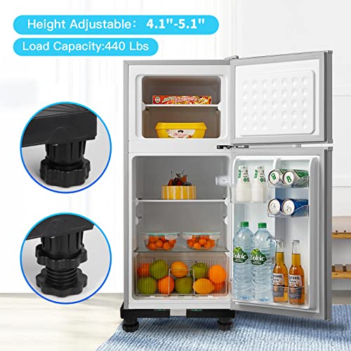Nefish Mini Fridge Stand, Adjustable 16–24.38 in, 4-Foot Black Pedestal for Washer/Dryer
