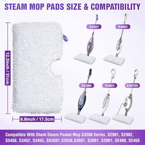 NXPPYY Steam Mop Replacement Pads for Shark S3501/S3601 – 3 Pack
