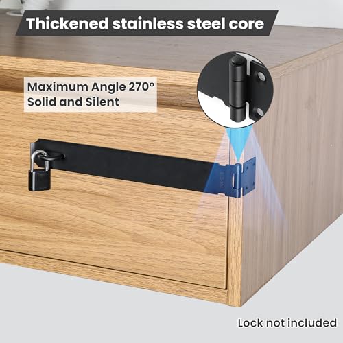 Alise 10 Inch Black Stainless Steel Hasp Latch for Doors - Heavy Duty Security