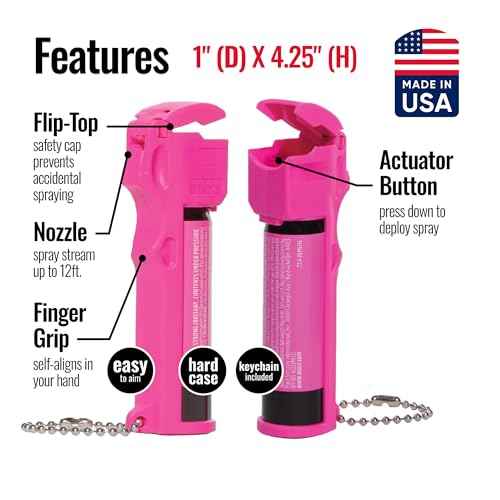 Mace Pepper Spray - Pocket & Personal Models, Max Strength 10% OC Formula, Long Lasting UV Dye, Safety Lock, Self Defense Pepper Spray for Women & Men