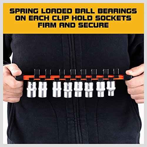 HORUSDY 3Pcs Double Sided Socket Organizer, 1/4-Inch, 3/8-Inch, 1/2-Inch, Premium Quality Socket Holders