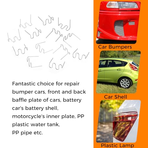Mtsooning 1000 Pcs Welding Rods Hot Staple, Plastic Repair Machine Welding Staples Replacement for Car Bumpers Dashboards Lamp Holders Plastics Rings Supplies, Wave Shape 0.8mm 0.6mm Staple