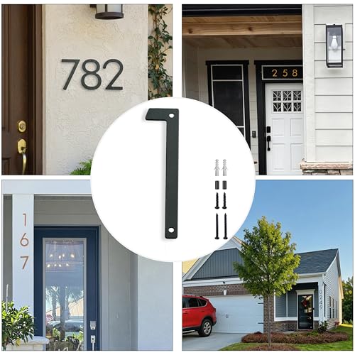 5-Inch Black Metal House Numbers for Outdoors - Weatherproof & Easy Install, Modern Aluminum Address Sign, HEOULC