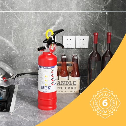 Ougist 2.5 lb ABC Fire Extinguisher - Home & Vehicle Safety, Dry Chemical, Quick-Release Handle, Model FF1KG, 1 Pack