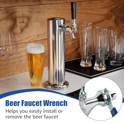 2-Pack Beer Tap Wrench, Stainless Steel Faucet Tool for Keg Coupler & Tower Maintenance