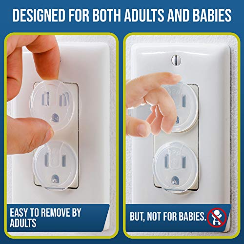Wappa Baby Clear Outlet Covers 50 Pack – Childproof Electrical Outlets, Durable & Steady