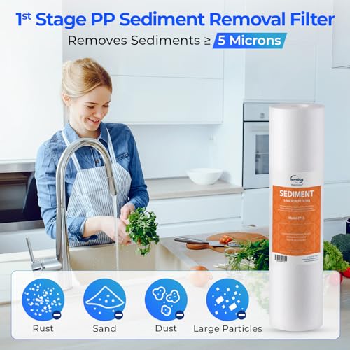 iSpring F9K 1-Year NSF Certified Reverse Osmosis Water Filter Replacement Pack with Alkaline Filters - Without Membrane