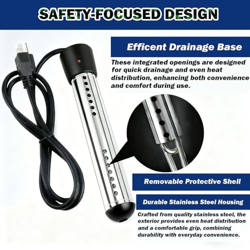 2000W Portable Water Heater with Digital LCD Thermometer for Bath & Camping