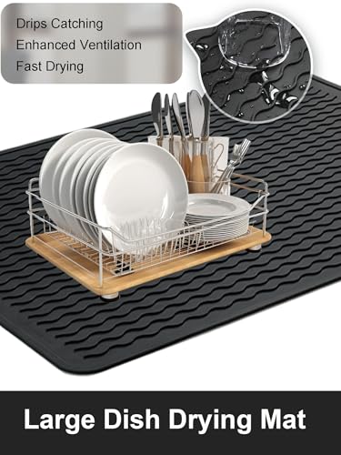 XiFEO 30" x 21" Thickened Silicone Glass Stove Top Cover Protector for Electric & Induction Cooktops – Heat Resistant Mat, Black
