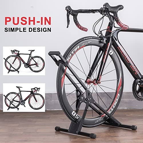 CHEPARK Indoor Bike Floor Stand Rack - Adjustable Bicycle Storage for 20-29 Inch Mountain & Road Bikes - 1 Bike