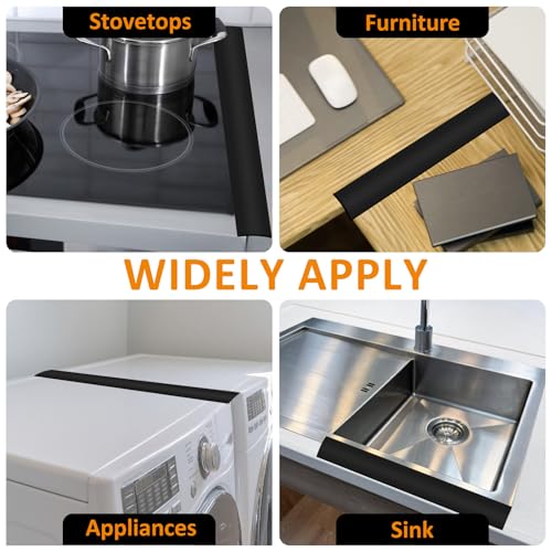 Rolett 2 Pack Silicone Stove Gap Covers, Heat Resistant to 450°F