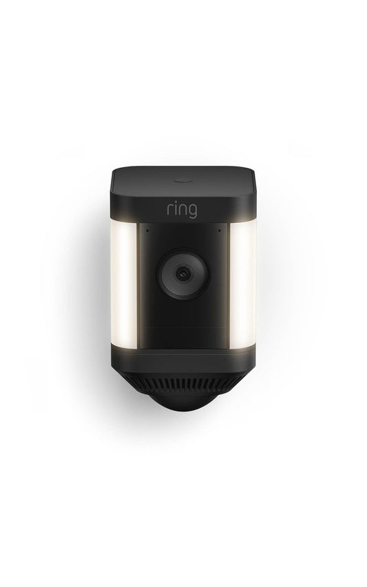 Ring Spotlight Cam Plus, Solar | Two-Way Talk, Color Night Vision, and Security Siren (newest model) - Black