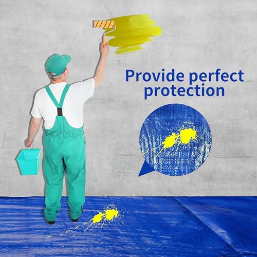 MVPNET 20x30ft Tiger Waterproof UV-Resistant Blue Tarp, 5mil Multipurpose Cover