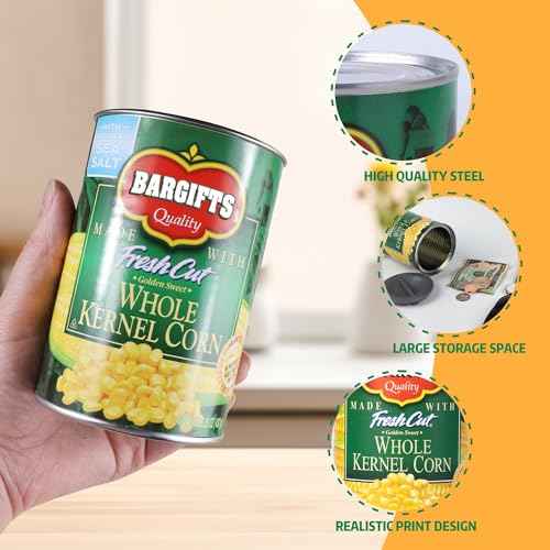 BarGifts Hidden Safe Fake Can with Hidden Compartment, Hidden Storage Keep Your Valuables Safe Like Money, Keys, and Jewelry- Corn