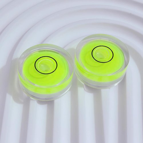 YMGBHNKJLS 4Pcs Small Circular Bubble Levels with Double Sided Adhesive Bottom Mini Little Stick-on Bubble Spirit Level Measuring Layout Tools Levels (25x10mm)
