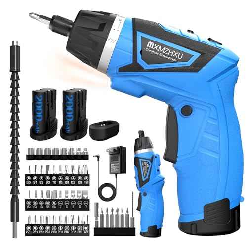Cordless Screwdriver,8V Electric Screwdriver with 2X 2000mAh Battery,6+1Torque, 10N¡¤m Max Rechargable Power Screwdriver 47pcs Bits, LED Light,Flexible Shaft