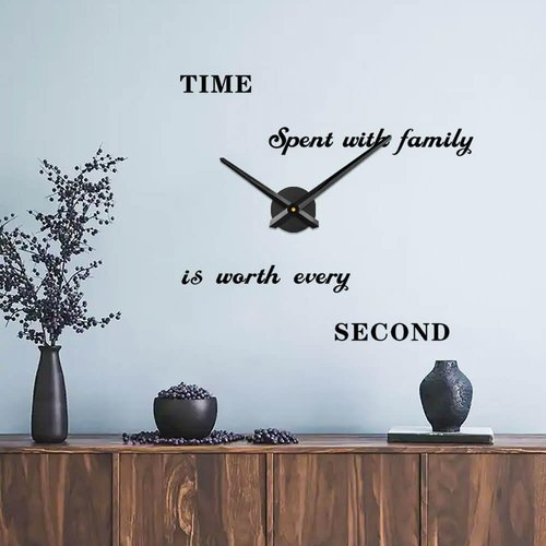 VANGOLD Large Wall Clock with 3D DIY Clock Hands Needles, Mechanism & Wall Sticker for Home Office Decor