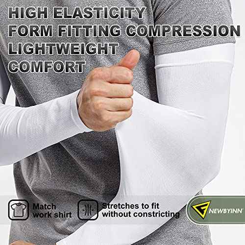 Newbyinn Arm Sleeves for Men Women, Size L - XL, UV Sun Protection Sleeve to Cover Tattoo, Cooling Compression Arm Cover