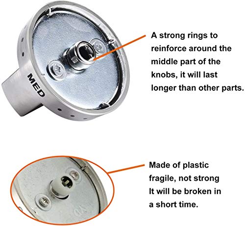 AMI PARTS DG64-00473A Silver Range Oven Knob - Compatible Samsung NX58H5600SS