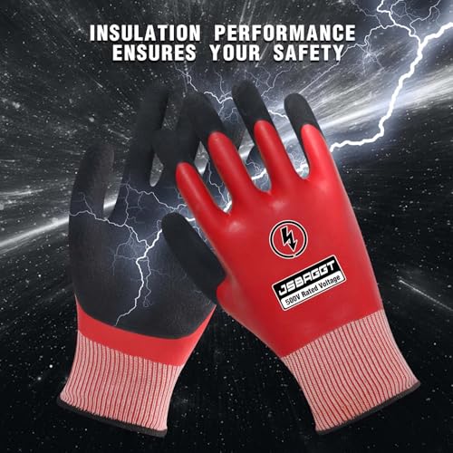 500V Red Insulated Flame Retardant Gloves?Waterproof, Double-Sided Insulation for High Voltage Electrician Work