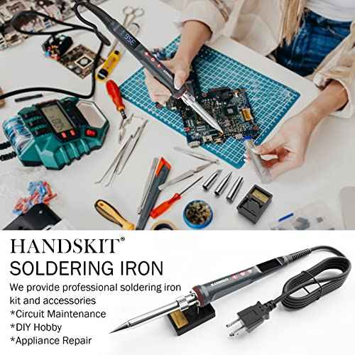 Solder Iron, 200W 110V Soldering Iron Digital Soldering Kit for Soldering, 6-in-1 Solder Iron Kit Welding Tool, Adjustable Temperature from 180 to 480¡É, 3 solder tips, Solder wire, Solder Iron Stand