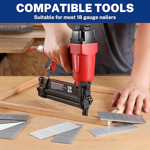 WORKPRO 2-Inch 18 Gauge Brad Nails - Heavy Duty 6000 Count for Nailers