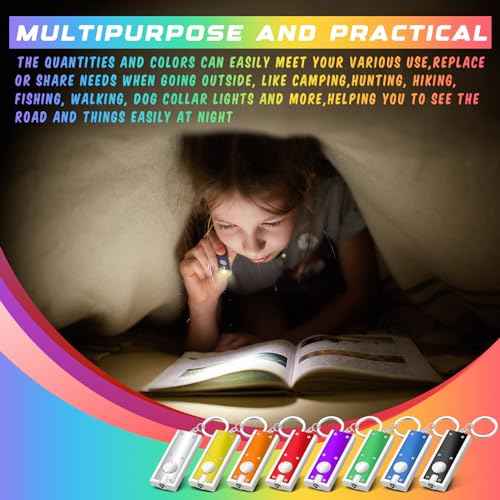 8 Pcs Mini Keychain Flashlight LED Keychain Light Bulk Small Flashlight for Outdoor Camping Hiking Equipment and Emergency Gift(Multicolor)