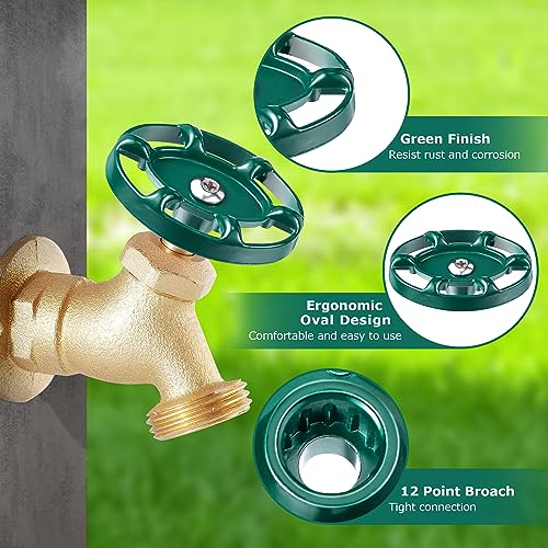 Dreyoo Green Oval Outdoor Faucet Handle 3/8 in 12 Point Replacement