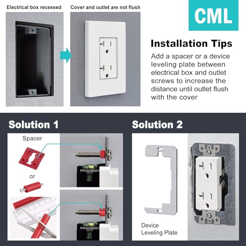 CML Decorator White Screwless Wall Plate 1-Gang Gloss Finish, 8-Pack