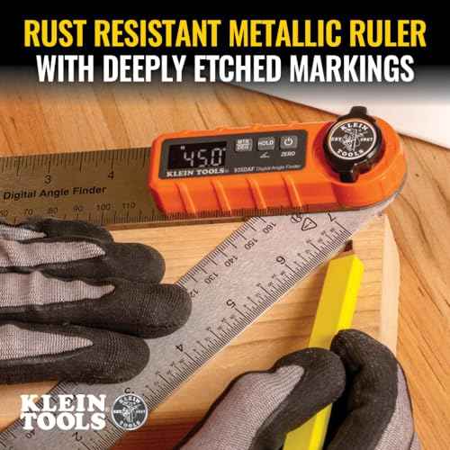 Klein Tools 935DAF Digital Angle Finder, Precision Measurements, Miter Saw Protractor Angle Calculation and Portable Design