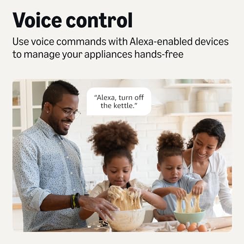 Amazon Basics 4-Pack Alexa-Only Smart Plugs, Voice & App Control, Compact Wi-Fi Outlet