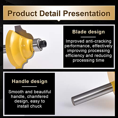 KATUR Classical Roman Ogee Edge Forming Router Bit 1/4 Inch Shank, Classical and Bead Molding and Edging, Architectural Molding Router Bit (1/4" Shank 1-1/4" Width 5/8" Depth)