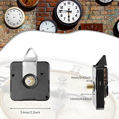 Mudder 6 Pcs Clock Mechanism Replacement Kit with 16mm Shaft, DIY Repair Set