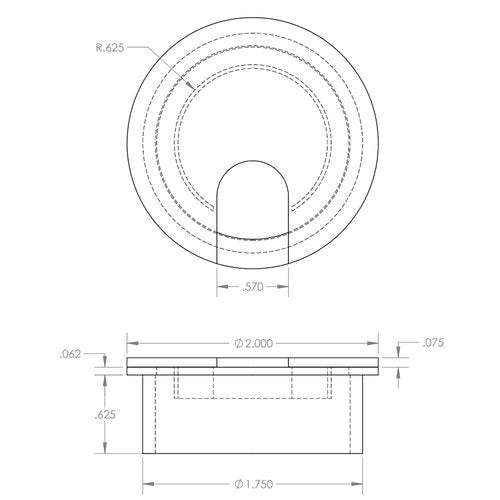 MyCableMart 1 3/4" Cut-Hole Size White Round Wire Management Grommet with Removable Lid