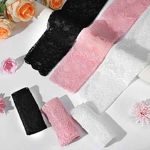 UV Protection Lace Arm Sleeves, 3pcs Long Laces Solid Gloves Fingerless, Women Sexy Lace Floral Sleeve Arms, Summer Cooling Laces Arm Mesh Sleeves for Driving Wedding Prom Dress Outdoor